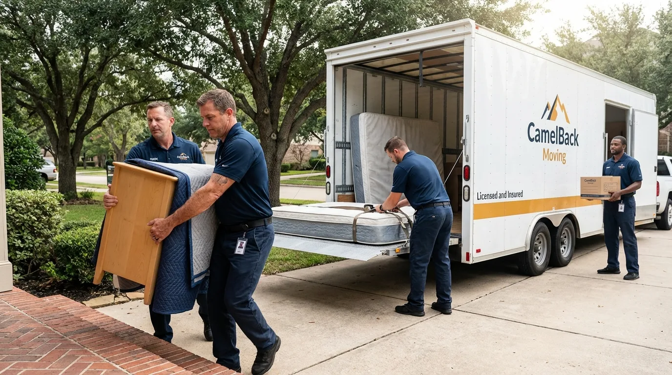 Crew loading residential truck for cross-state move from Richmond Hill, NY