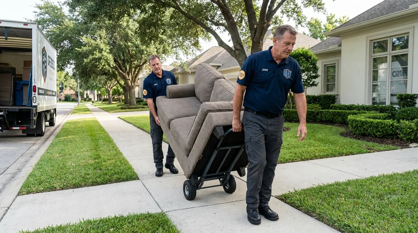 Local residential moving crew loading furniture in Richmond Hill, NY