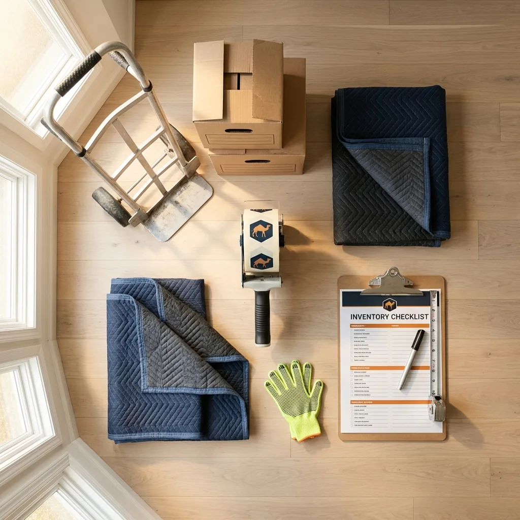 Professional moving supplies and packing materials layout for Richmond Hill residential relocations